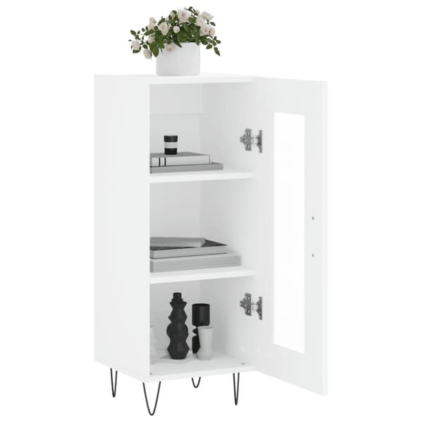 vidaXL Skänk vit 34,5x34x90 cm konstruerat trä