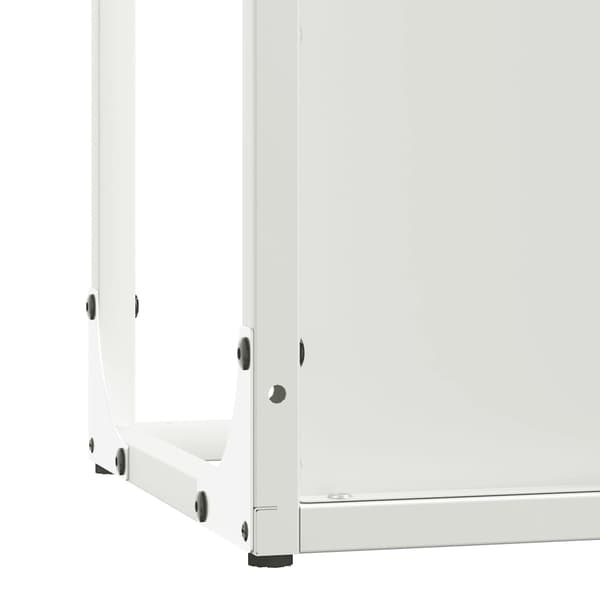 vidaXL Vedstativ hvit 25x25x80 cm kaldvalset stål