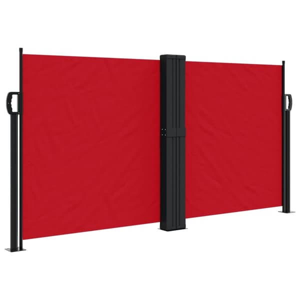 vidaXL Infällbar sidomarkis röd 120x1200 cm
