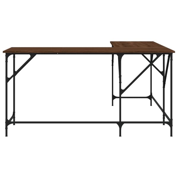 vidaXL Skrivebord brun eik 149x149x75 cm konstruert tre