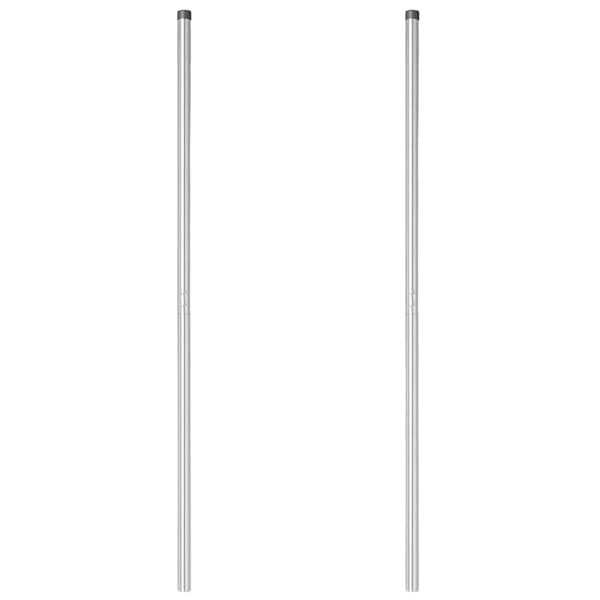vidaXL Staketstolpar 2 pcs Silver 210 cm Pulverlackerad stål