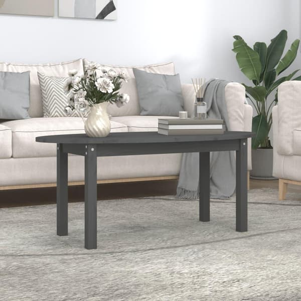 vidaXL Soffbord grå 110x55x45 cm massiv furu
