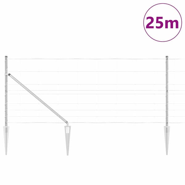 vidaXL Stängselstolpe Galvaniserad 25 x 1 m Stål