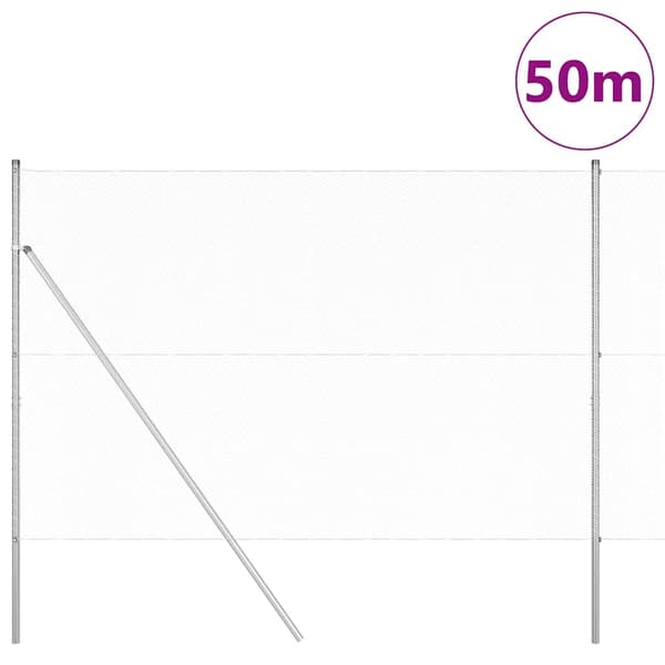 vidaXL Gjerdepåle sølv 50 x 1,5 m (13 mm netting) Stål