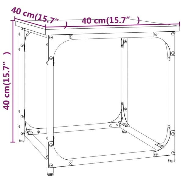 vidaXL Sidebord sonoma eik 40x40x40 cm konstruert tre