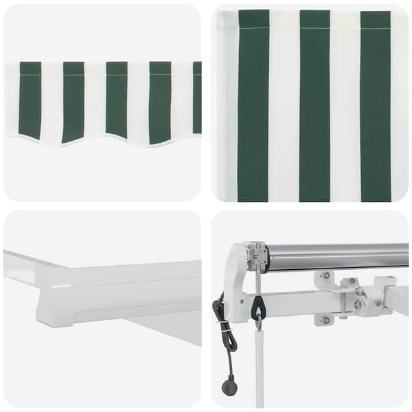 vidaXL Innvendbar Markise 300 x 250 cm Grønn og hvit