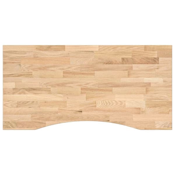 vidaXL Bordplate rektangulær 100x60x2,5 cm ubehandlet heltre eik