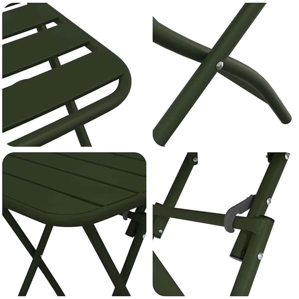 vidaXL Bistroset 3 pcs Grön Stål