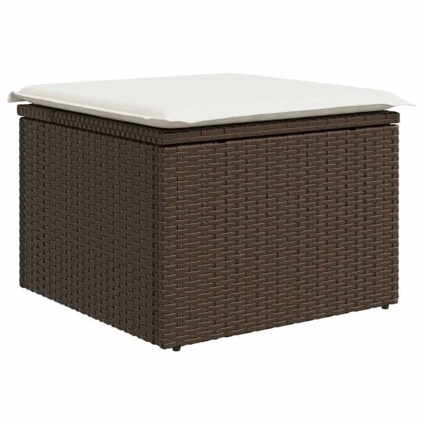 vidaXL Soffset med kudde 8 pcs Brun konstrotting