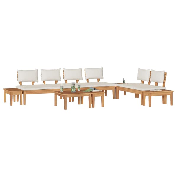 vidaXL Hagesofa Set 5 pcs Brun og Krem
