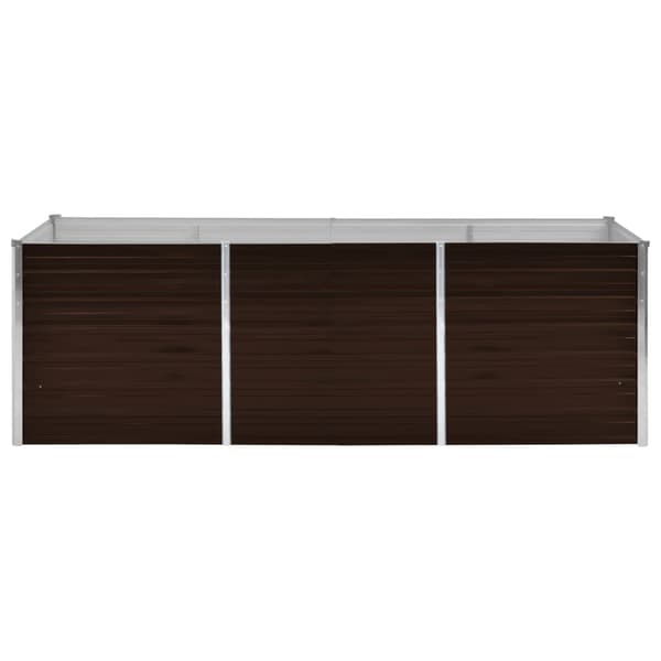 vidaXL Høybed brun 240x80x77 cm galvanisert stål