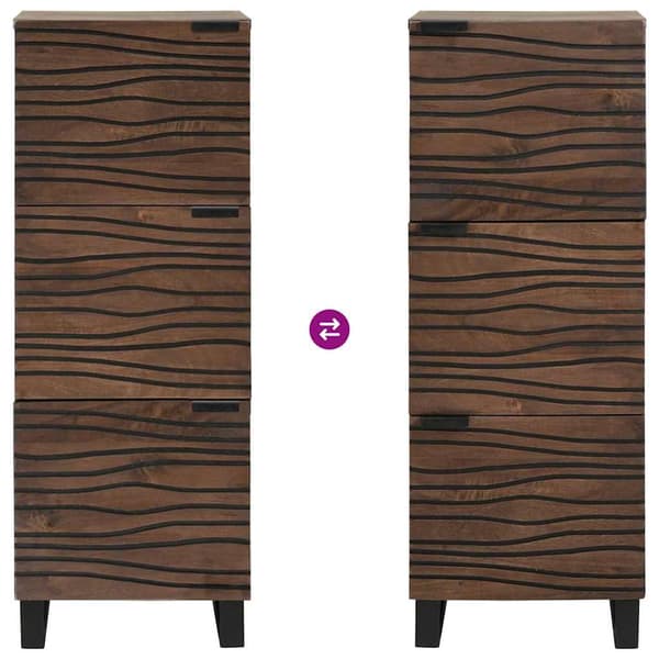 vidaXL Highboard Brun 40 x 33 x 110 cm heltre mango