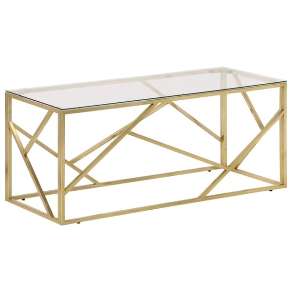 vidaXL Soffbord guld rostfritt stål och härdat glas