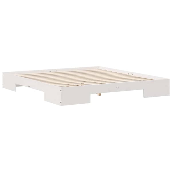 vidaXL Sängram Vit 200 x 200 cm