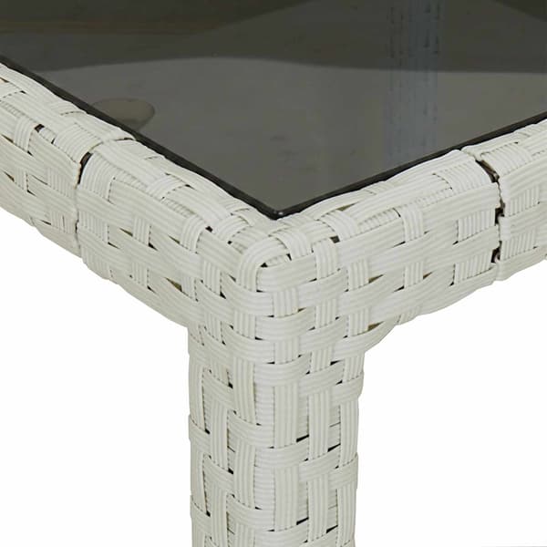 vidaXL Trädgårdsbord Vit 150 x 90 x 75 cm konstrotting