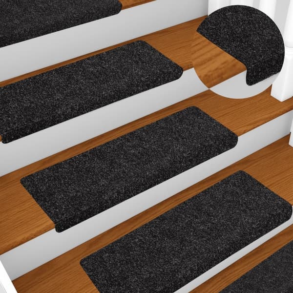vidaXL Trappematter selvklebende 10 stk 65x21x4 cm svart rektangulær kant