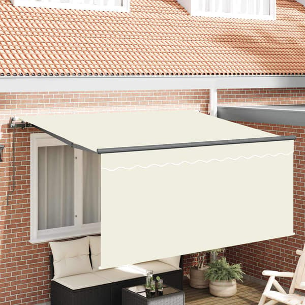 vidaXL Utfällbar markis Kräm 300 x 200 cm Polyester och aluminium