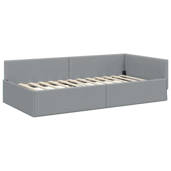 vidaXL Hörnssängram Ljusgrå 80 x 200 cm tyg