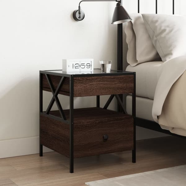 vidaXL Salongbord med Infinity LED brun eik 40x40x51 cm