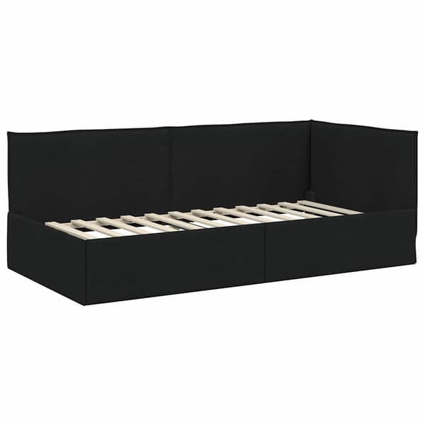 vidaXL Hörnssängram Svart 90 x 200 cm tyg