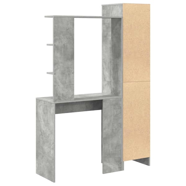 vidaXL Skrivebord 2 pcs Betonggrå