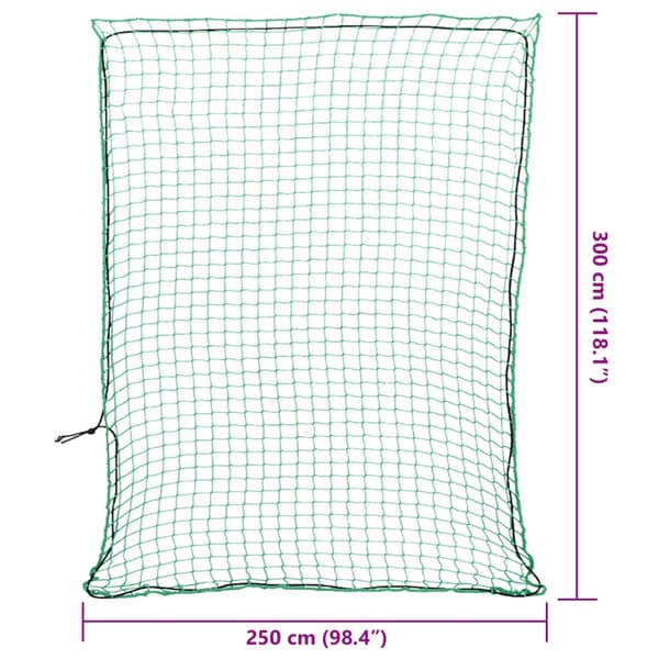 vidaXL Lastnät med elastiskt rep grön 3x2,5 m PP
