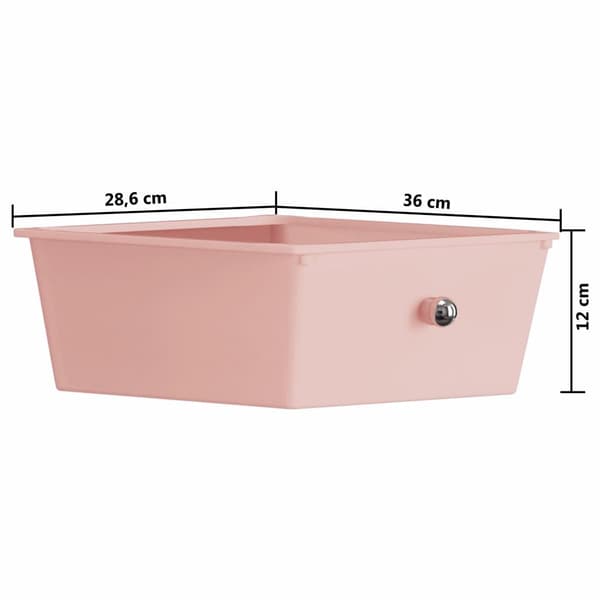 vidaXL Oppbevaringsvogn 4 skuffer plast rosa
