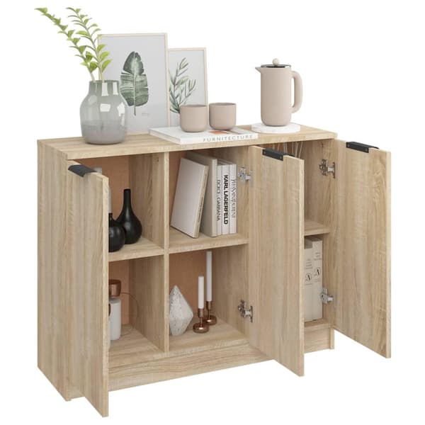 vidaXL Skjenk sonoma eik 90,5x30x70 cm konstruert tre