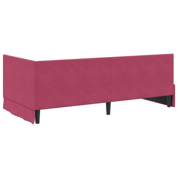 vidaXL Hörnssängram Vinröd 90 x 190 cm Sammet