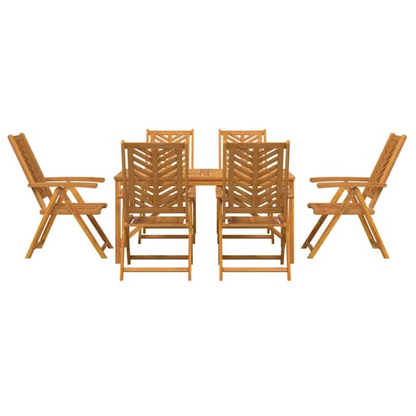 vidaXL Hage Spisegruppe 7 pcs Brun Solid akasietre