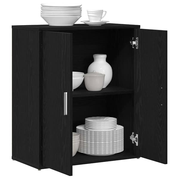 vidaXL Skjenk svart eik 60x31x70 cm konstruert tre