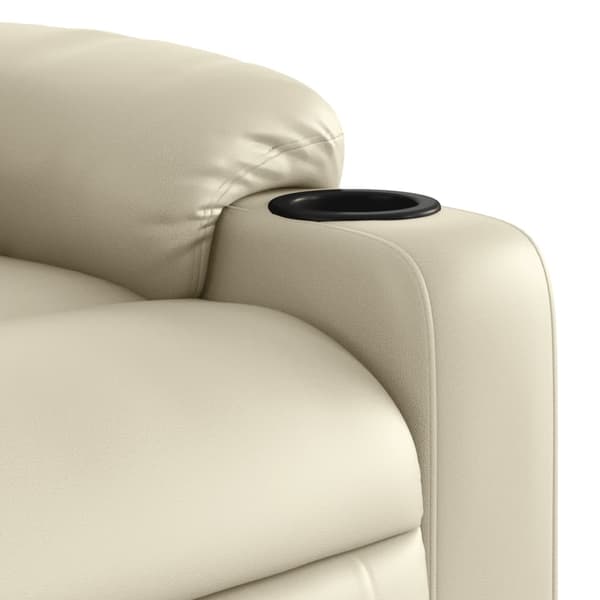 vidaXL Massagefåtölj gräddvit konstläder