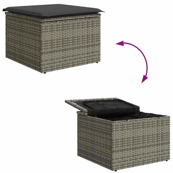 vidaXL Soffset med kudde med lagring 4 pcs Grå konstrotting