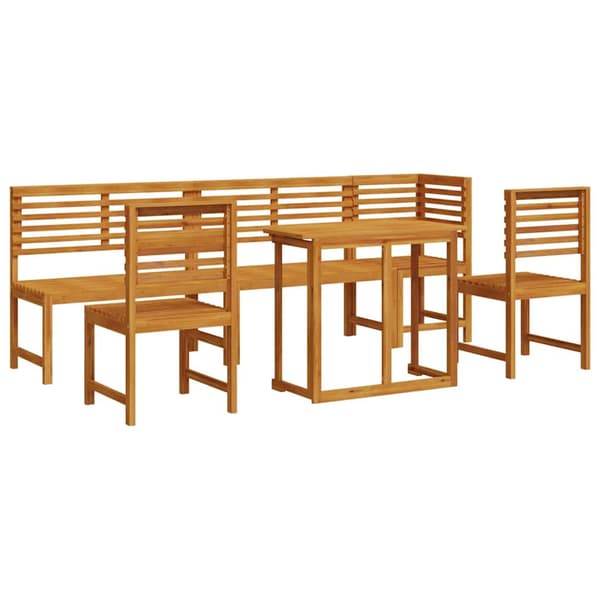 vidaXL Hage Bistro Sett 6 pcs Brun Solid akasietre