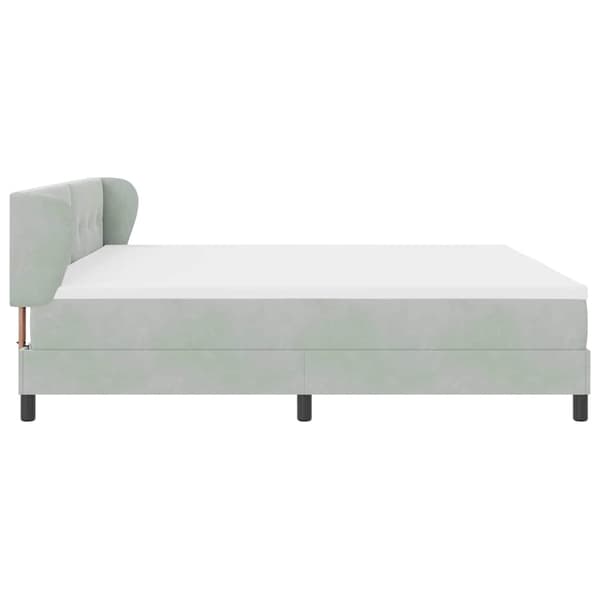 vidaXL Bäddfjäder med madrass Ljusgrå 200 x 200 cm Sammet