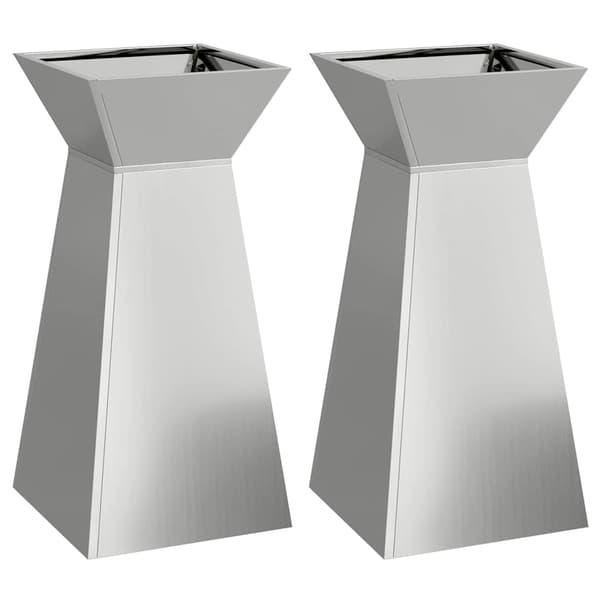 vidaXL Søyleplanter 2 pcs sølv 35 x 35 x 73 cm