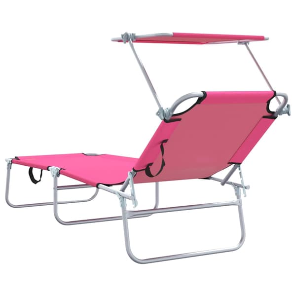 vidaXL Solstol 2 pcs Rosa 58 x 188 x 77cm Polyester