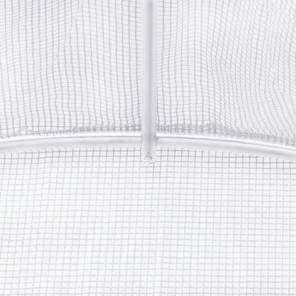 vidaXL Växthus med stålram vit 80 m² 20x4x2 m
