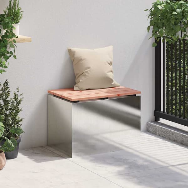vidaXL Hagebenk sølv 60 x 40 x 43 cm Rustfritt stål