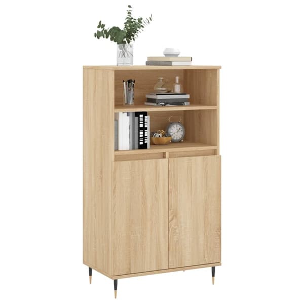 vidaXL Highboard sonoma eik 60x36x110 cm konstruert tre