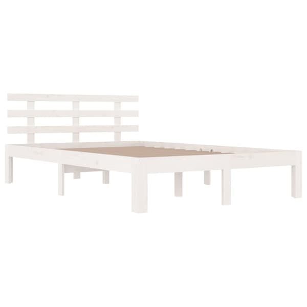 vidaXL Sengeramme hvit heltre 135x190 cm Double