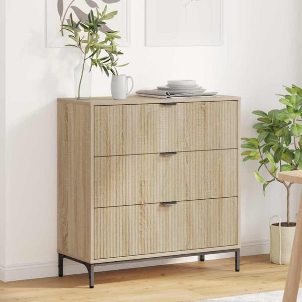 vidaXL Serviesskap Sonoma eik 79,5 x 33 x 82 cm Konstruert tre
