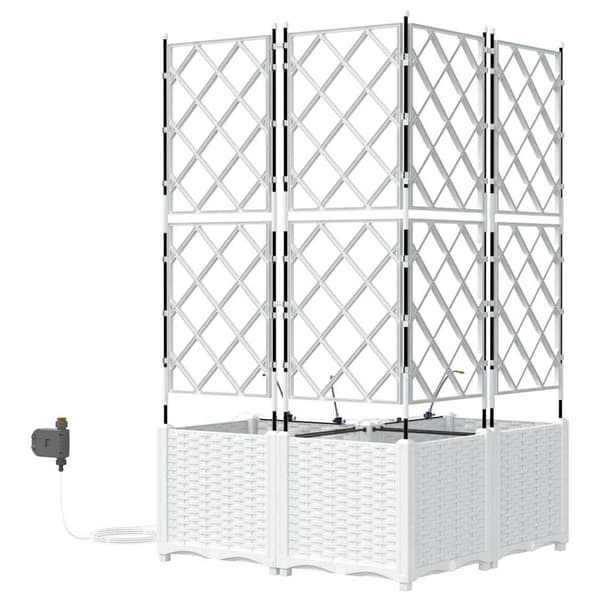 vidaXL Hageblomsterpotte 3 pcs Hvit Plast