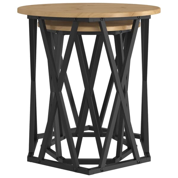 vidaXL Kaffebord 2 pcs Artisan Eik Konstruksjonsvirke og stål