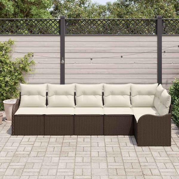 vidaXL Trädgårdsoffset 6 pcs Brun konstrotting