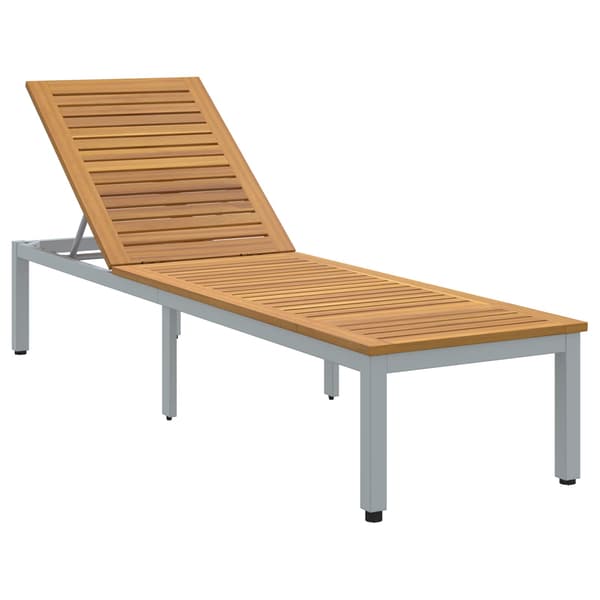 vidaXL Solseng Grå 200 x 55 x 35 cm Solid akasietre