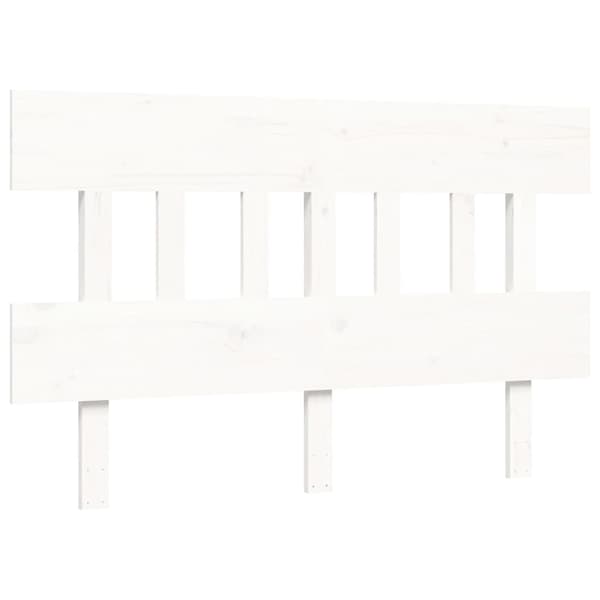 vidaXL Sengeramme med hodegavl hvit 4FT small double heltre