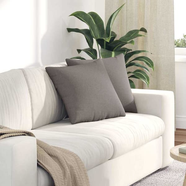 vidaXL Soffkuddar 2 st Gråbrun 45 x 45 cm tyg