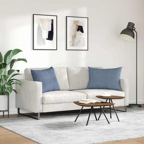 vidaXL Soffkuddar 2 st Blå 70 x 50 cm Manchester tyg