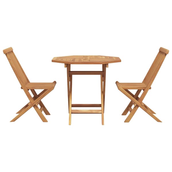 vidaXL Hage Spisegruppe 3 pcs Brun Solid akasietre